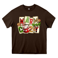 Chocolate Brown warm and cozy hot cocoa Heavy Core Tee - FaDigitalArtStudio