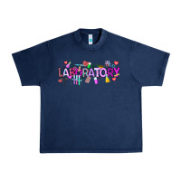 Navy Valentine Laboratory Urban Heavy Tee - CowhideDigitalArt