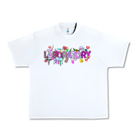 White Valentine Laboratory Urban Heavy Tee - CowhideDigitalArt