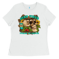 White dead tired fueled by coffee Ladies Tee - Artiststas