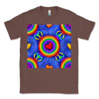 Chestnut Pride lgbtq hearts and peace symbol seamless patte Classic Tee - BundleAndBundleShop