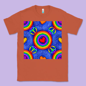 Pride Lgbtq Hearts And Peace Symbol Seamless Patte Classic Tee Designed By Bundleandbundleshop