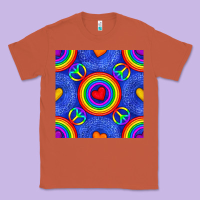 Pride Lgbtq Hearts And Peace Symbol Seamless Patte Classic Tee Designed By Bundleandbundleshop