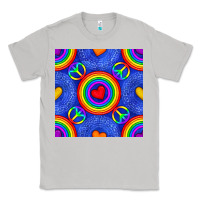 Moon Dust Pride lgbtq hearts and peace symbol seamless patte Classic Tee - BundleAndBundleShop