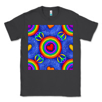 Smoke Pride lgbtq hearts and peace symbol seamless patte Classic Tee - BundleAndBundleShop