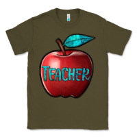 Army Green apple teacher Classic Tee - BarkalooDesign