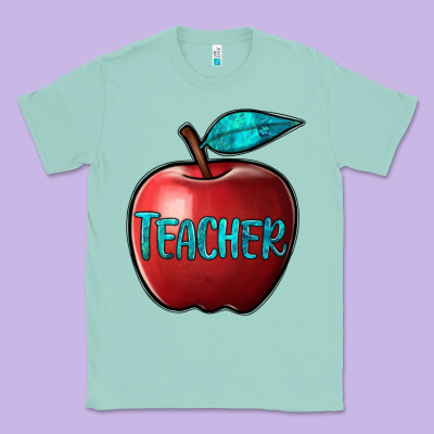 Apple Teacher Classic Tee Designed By Barkaloodesign