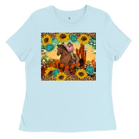 Baby Blue cowgirl Ladies Tee - Artiststas