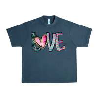 Midnight Navy Valentine Love Urban Heavy Tee - CowhideDigitalArt