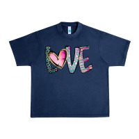 Navy Valentine Love Urban Heavy Tee - CowhideDigitalArt