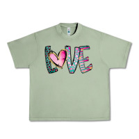 Oil Green Valentine Love Urban Heavy Tee - CowhideDigitalArt