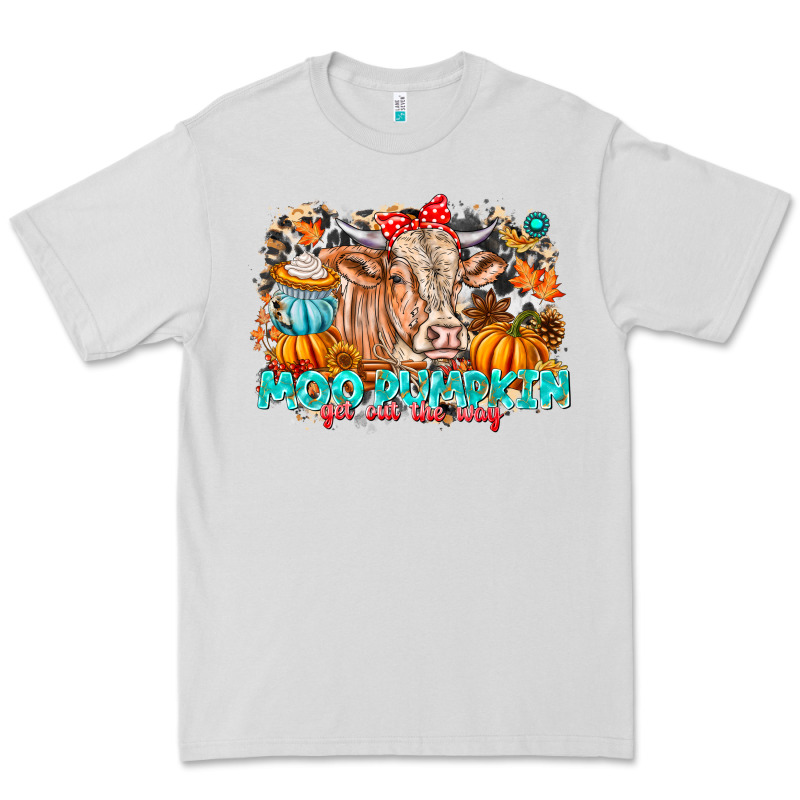 Moo Pumpkin Get Out The Way Premium Tee by CowhideDigitalArt | Teevron