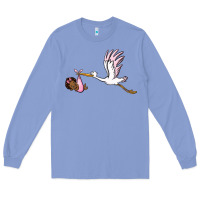 Colony Blue stork with black baby girl Long Sleeve Tee - BarkalooDesign