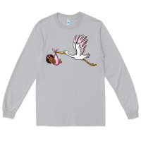 Moon Dust stork with black baby girl Long Sleeve Tee - BarkalooDesign