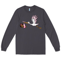 Smoke stork with black baby girl Long Sleeve Tee - BarkalooDesign