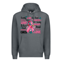 Rock breast cancer ribbons with cancer words Premium Hoodie - AdoDesignShop
