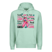Seafoam breast cancer ribbons with cancer words Premium Hoodie - AdoDesignShop