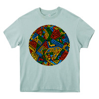 Arona african fabric pattern round earrings 3 Heavy Core Tee - BundleAndBundleShop