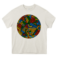African Fabric Pattern Round Earrings 3 Heavy Core Tee | Teevron