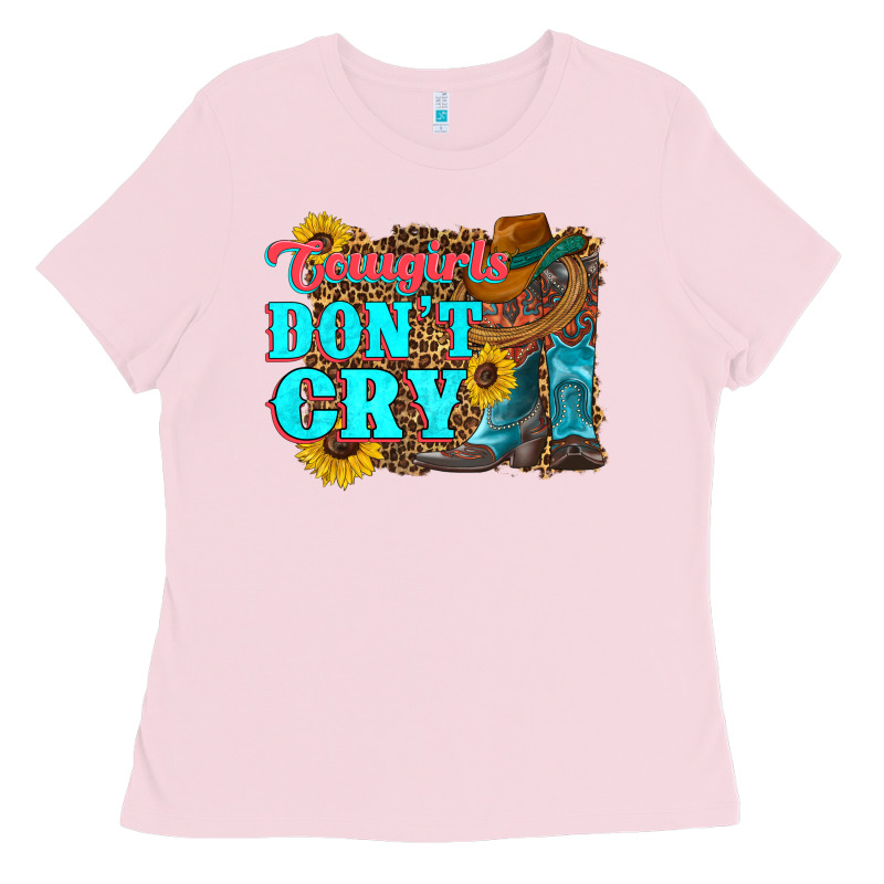 Cowgirls Don't Crty Boots Hat Sunflowers Ladies Tee by Artiststas | Teevron