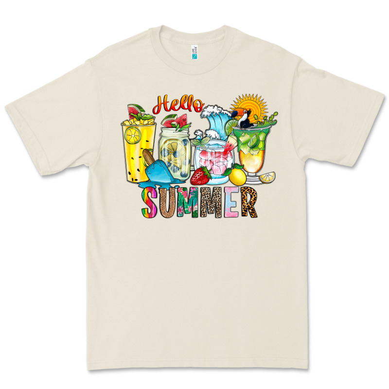 Hello Summer Drink Premium Tee by CowhideDigitalArt | Teevron