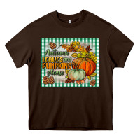 Chocolate Brown autumn leaves and pumpkins please mouse pad Heavy Core Tee - BundleAndBundleShop