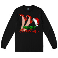 Black merry Christmas heels Long Sleeve Tee - BarkalooDesign