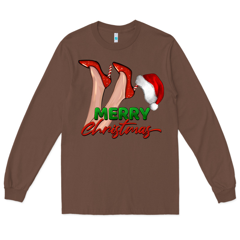 Merry Christmas Heels Long Sleeve Tee by BarkalooDesign | Teevron