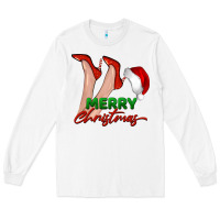 White merry Christmas heels Long Sleeve Tee - BarkalooDesign