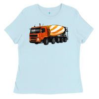 Baby Blue cement truck Ladies Tee - Artiststas