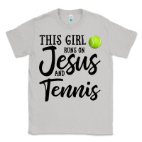 Moon Dust this girl runs on jesus and tennis Classic Tee - DesigneFamous