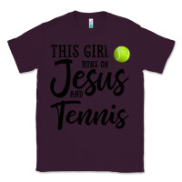 Plum this girl runs on jesus and tennis Classic Tee - DesigneFamous