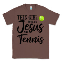 Chestnut this girl runs on jesus and tennis Classic Tee - DesigneFamous