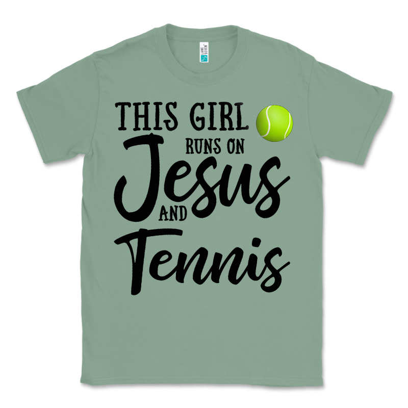 This Girl Runs On Jesus And Tennis Classic Tee by DesigneFamous | Teevron