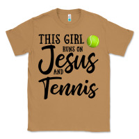 Toasted Coconut this girl runs on jesus and tennis Classic Tee - DesigneFamous