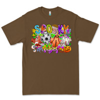 Cacao Spooky Vibes Ghost Premium Tee - CowhideDigitalArt