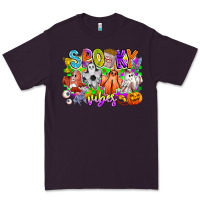 Plum Spooky Vibes Ghost Premium Tee - CowhideDigitalArt