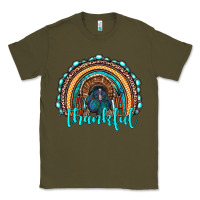 Army Green western thanksgiving rainbow with turkey Classic Tee - RanaPortraitStore