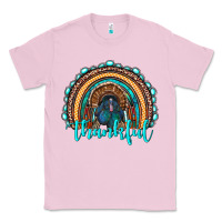 Bubblegum Pink western thanksgiving rainbow with turkey Classic Tee - RanaPortraitStore
