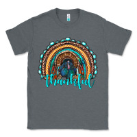 Charcoal Heather western thanksgiving rainbow with turkey Classic Tee - RanaPortraitStore