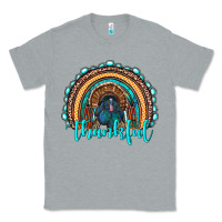 Heather Grey western thanksgiving rainbow with turkey Classic Tee - RanaPortraitStore