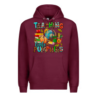 Burgundy christmas jolly teachers Premium Hoodie - AdoDesignShop