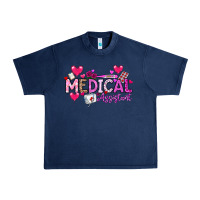 Navy Valentine Medical Assistant Urban Heavy Tee - CowhideDigitalArt