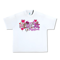 White Valentine Medical Assistant Urban Heavy Tee - CowhideDigitalArt