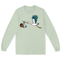Matcha stork with black baby boy Long Sleeve Tee - BarkalooDesign