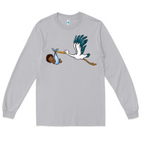 Moon Dust stork with black baby boy Long Sleeve Tee - BarkalooDesign