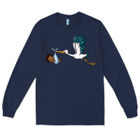 Navy stork with black baby boy Long Sleeve Tee - BarkalooDesign