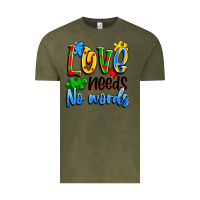 Vintage Olive love needs no words Vintage Tee - Artiststas