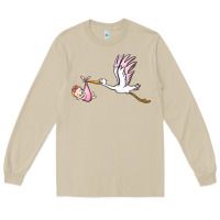 Mushroom stork with baby girl Long Sleeve Tee - BarkalooDesign