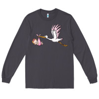Smoke stork with baby girl Long Sleeve Tee - BarkalooDesign